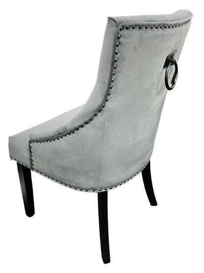 Cheshire Dark Grey Chair (Black Ring Knocker/Black Legs)