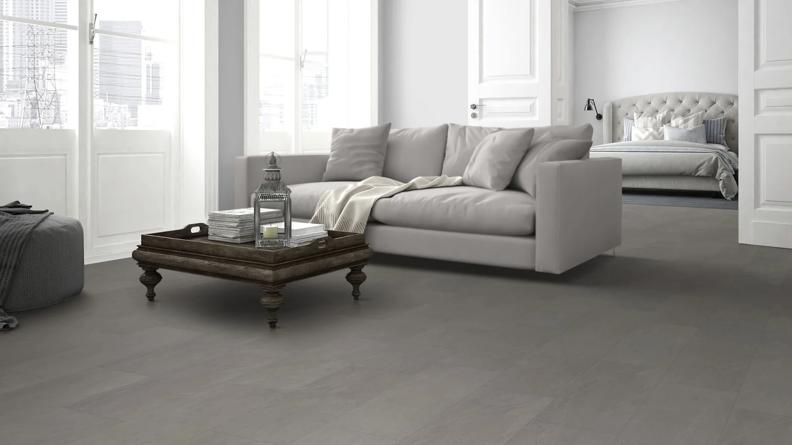 Light Grey Slate LVT Dryback - Quality Vinyl Flooring