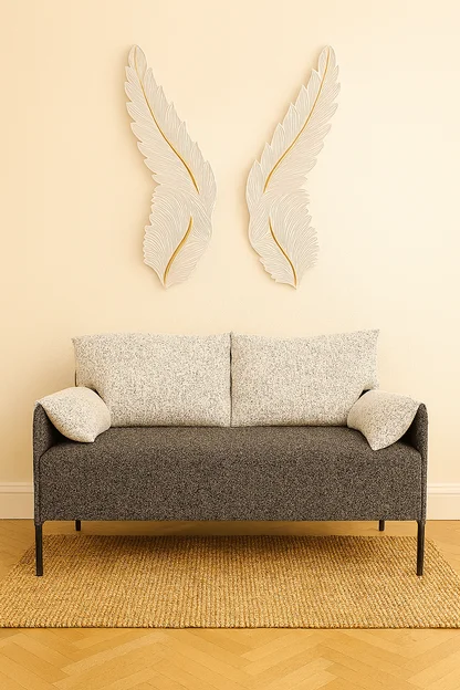 Roma Grey & Cream Mix 2 Seater Sofa
