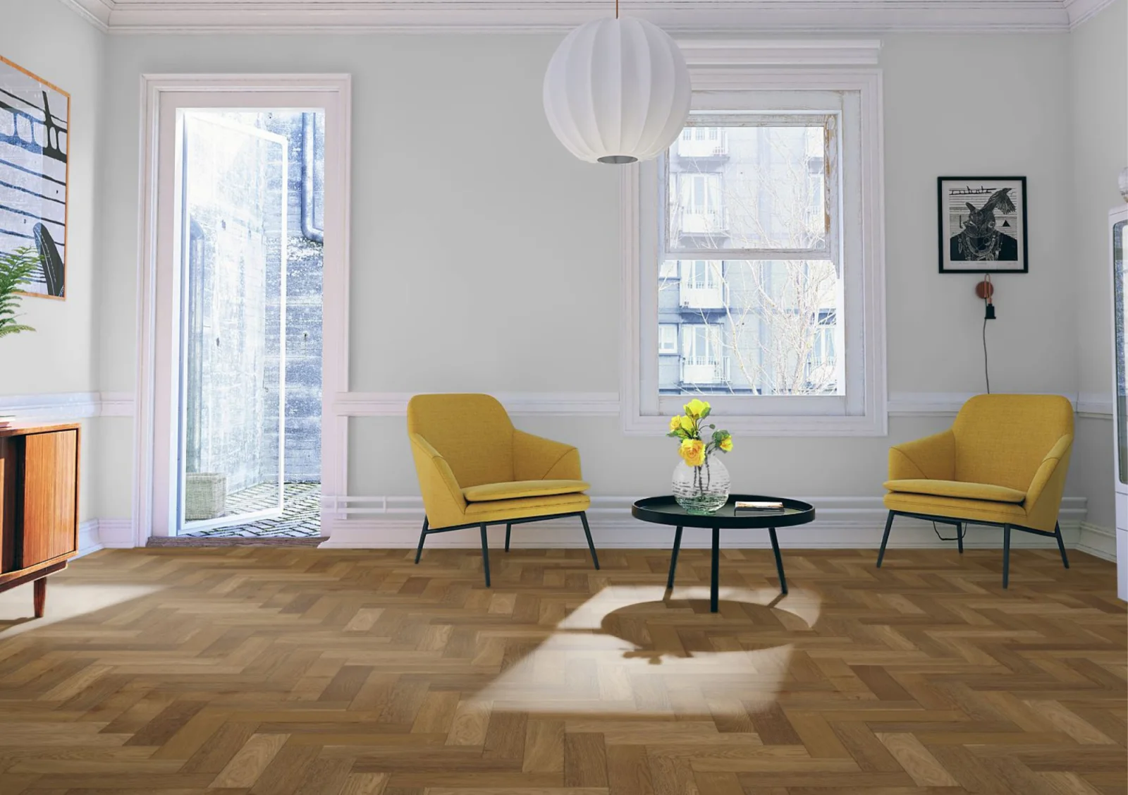 Lignum Strata Fifteen Harvest Oak Herringbone 90