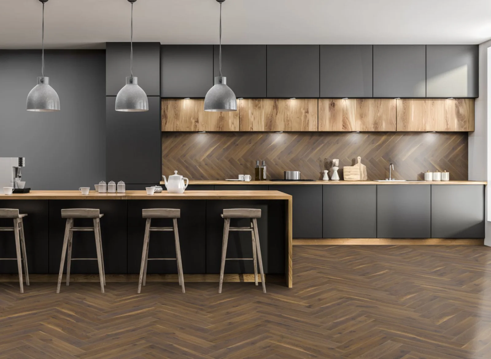 Lignum Fusion Premium Coffee Oak Herringbone