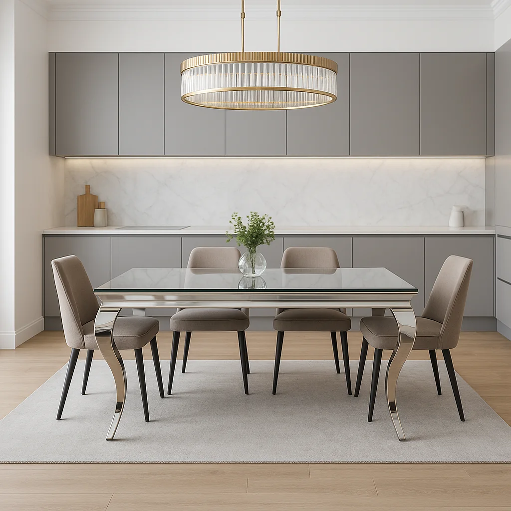 Lewis 1.5/1.8m Glass Dining Table