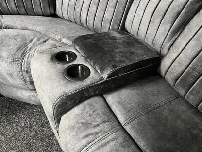 Rose Charcoal 2+1 E-Recliner Corner Sofa (Additional Consoles and Seats)
