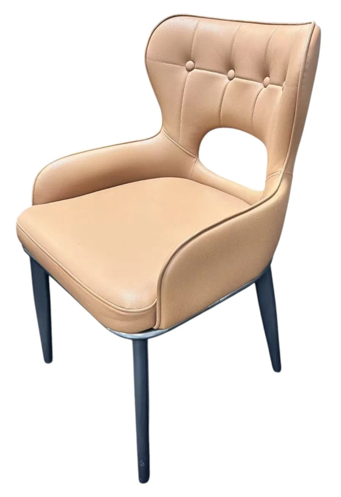Marbella PU Camel Chair (Black Legs)