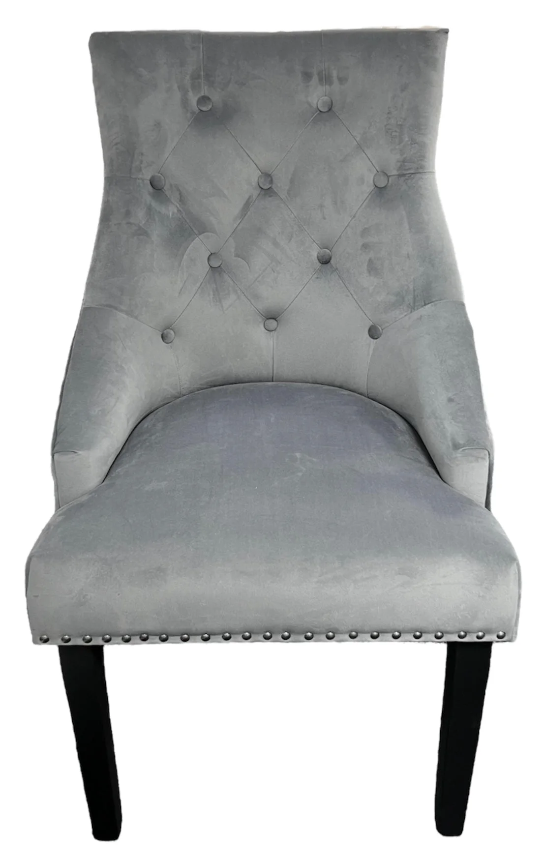 Cheshire Dark Grey Chair (Black Ring Knocker/Black Legs)