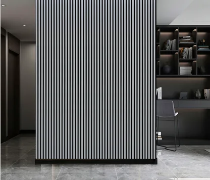 Wall Panel 01WH - Metallic Light Grey - Acoustic - 240cm - (1 pack / 4pcs)