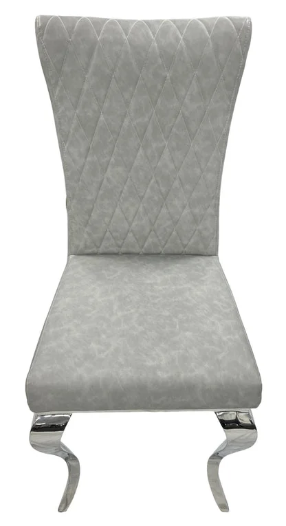 London PU Light Grey Chair (Chrome Legs)