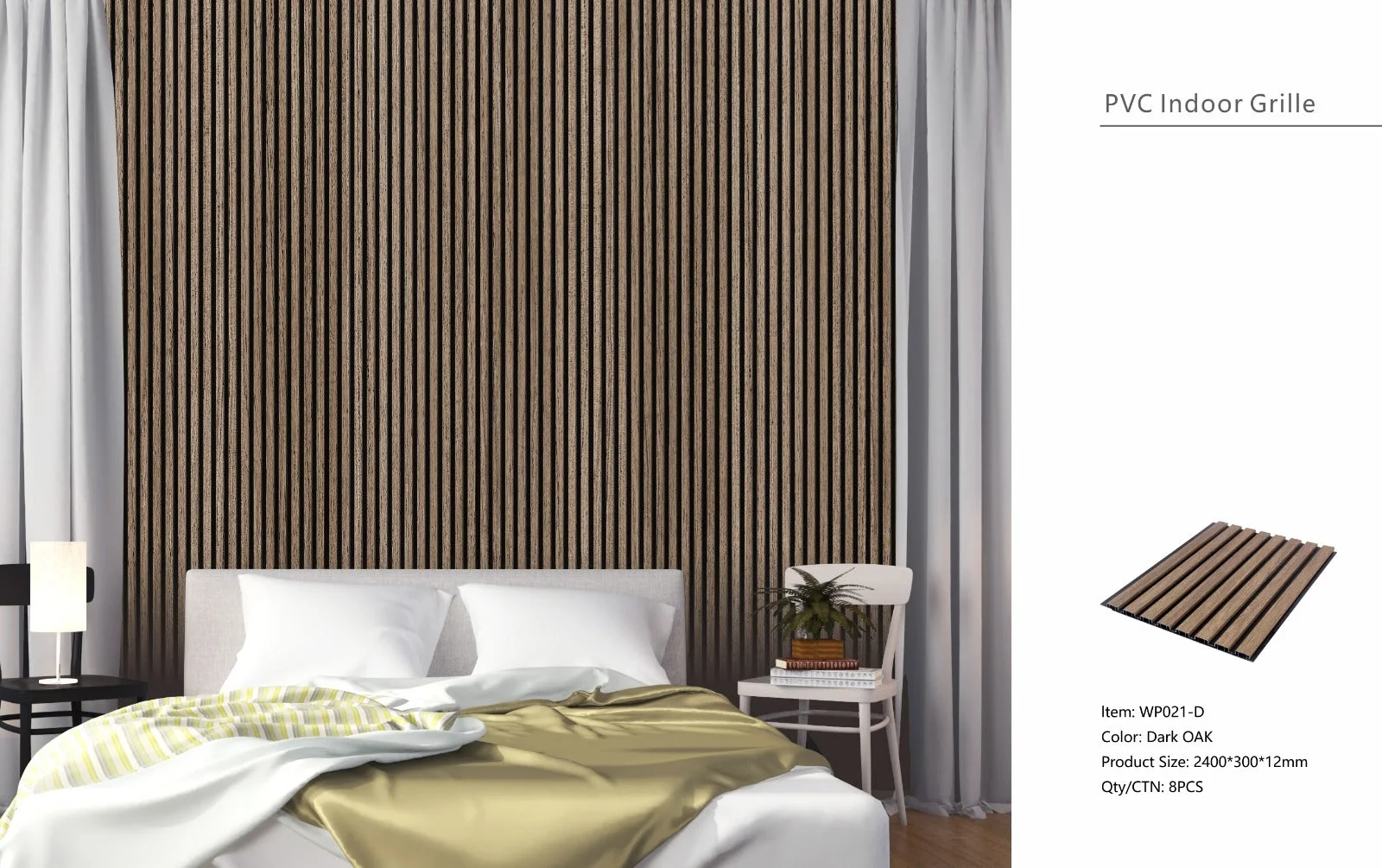 Wall Panel 21D - Dark Oak - Seamless - 240cm - (1 pack / 8pcs)