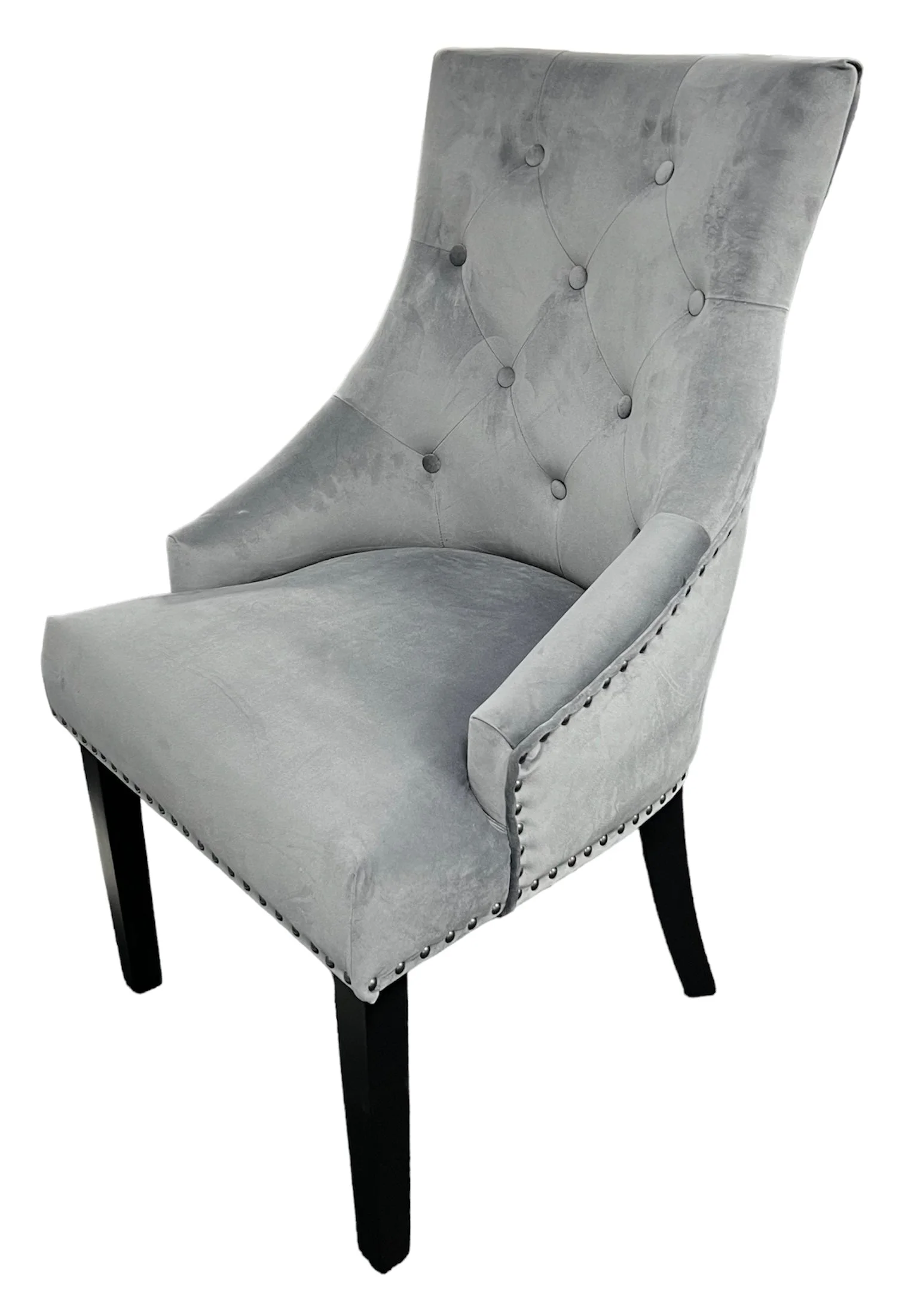 Cheshire Dark Grey Chair (Black Ring Knocker/Black Legs)