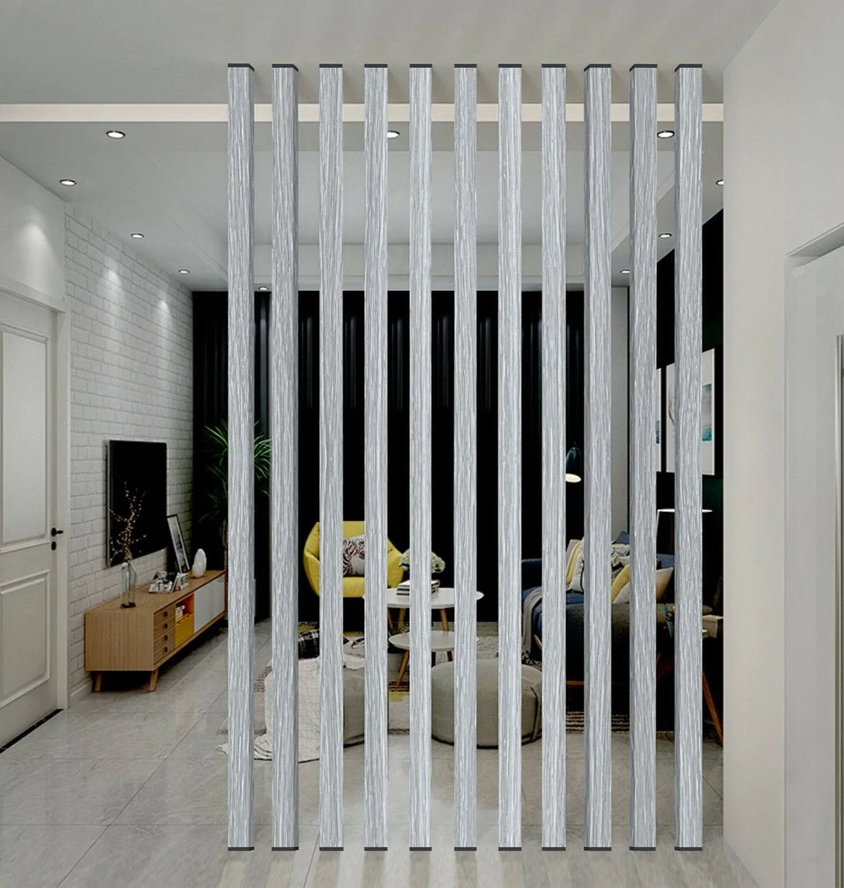 Room Divider 51B - Mid Grey - PVC - 280cm - (1 pack / 6pcs)
