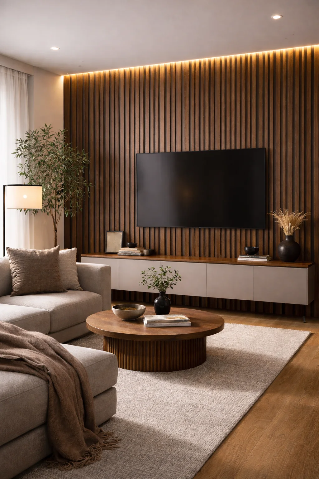 Wall Panel 04T - Walnut - Acoustic - 240cm - (1 pack / 4pcs)