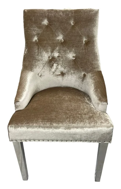 Jessica Mink Chair (Ring Knocker/Chrome Legs)