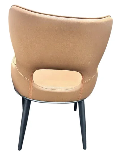 Marbella PU Camel Chair (Black Legs)