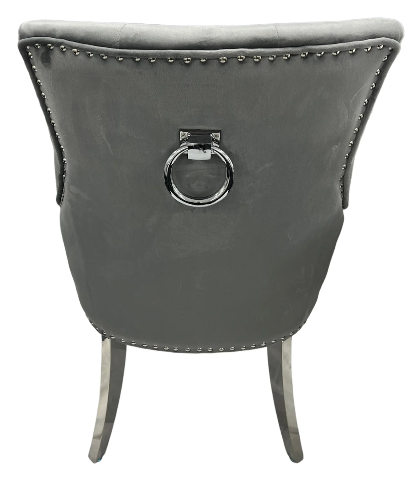 Jessica Dark Grey Chair (Ring Knocker/Chrome Legs)