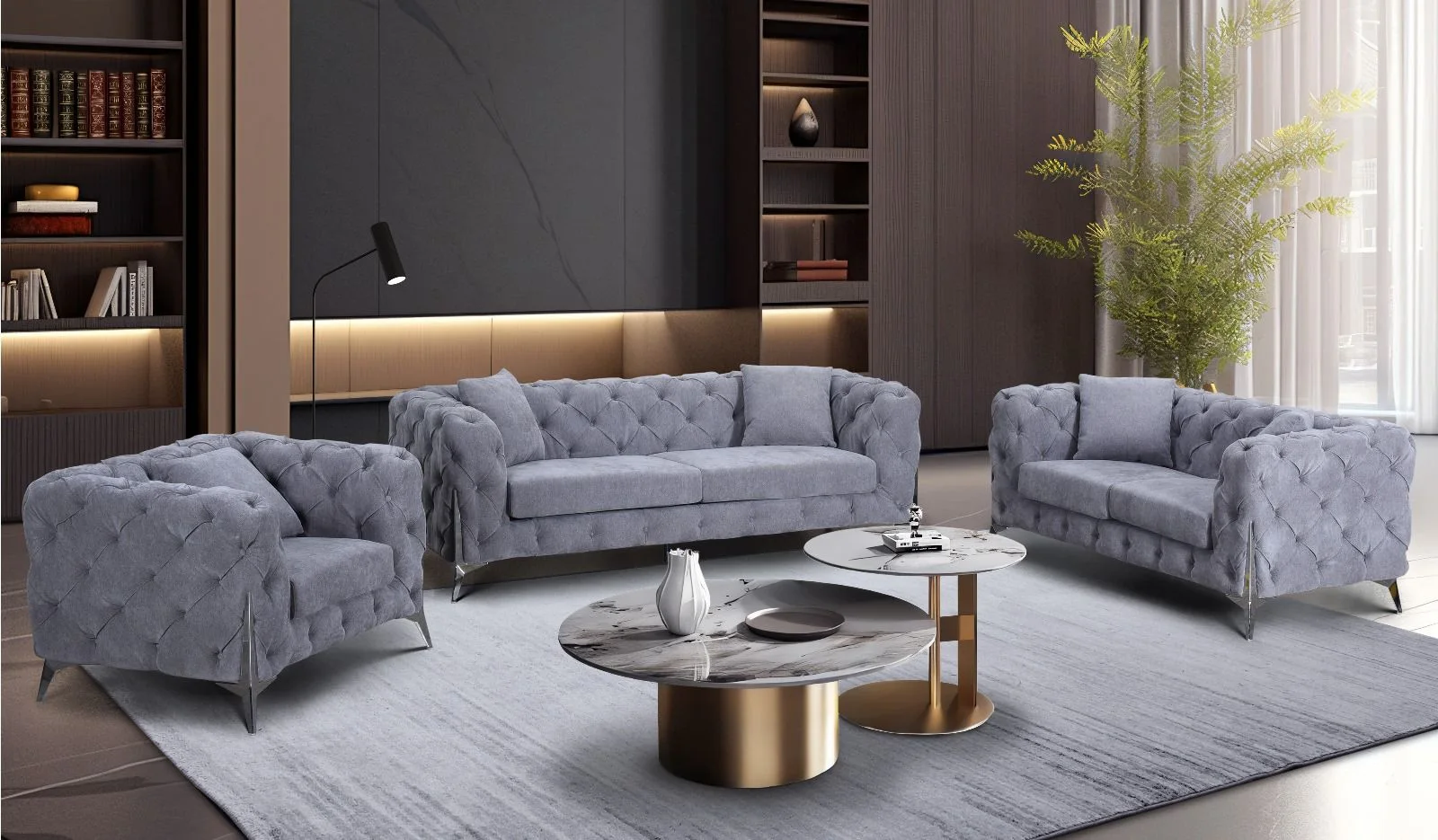 Paris Grey 2 Seater Sofa