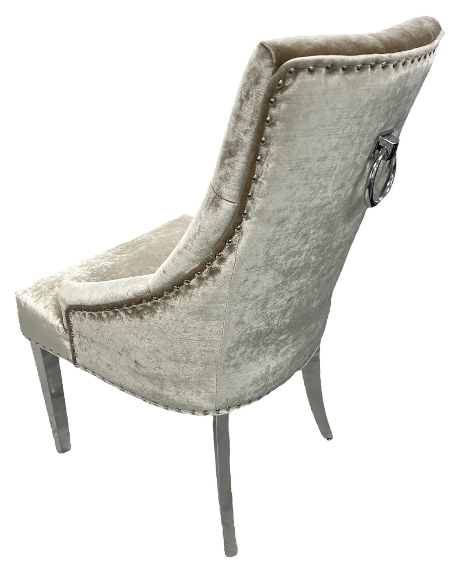 Jessica Mink Chair (Ring Knocker/Chrome Legs)