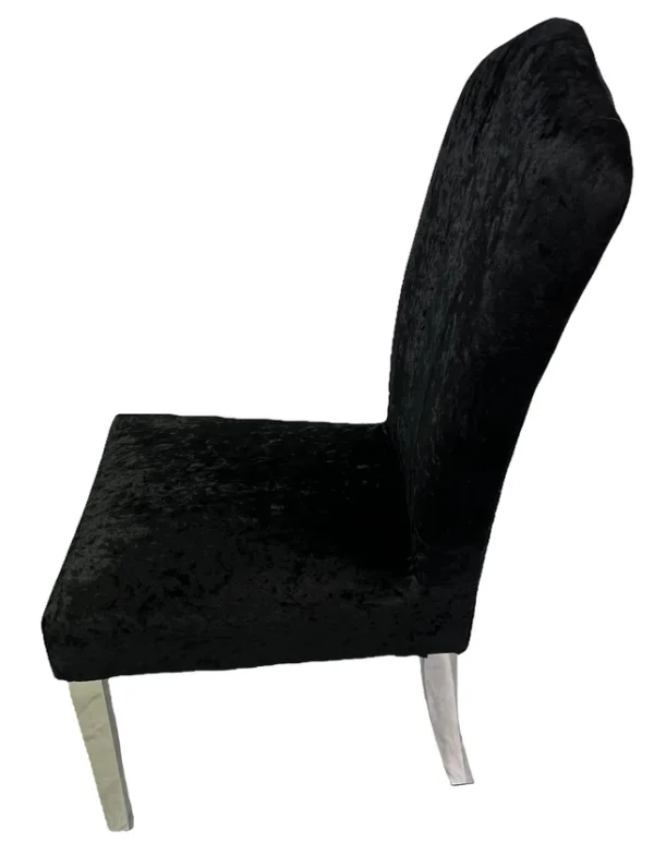 Alice Black Chair (Chrome Legs) - Image 3