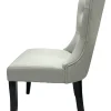 Bentley PU Grey Chair (Black Wooden Legs) - Image 3