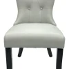 Bentley PU Grey Chair (Black Wooden Legs) - Image 4
