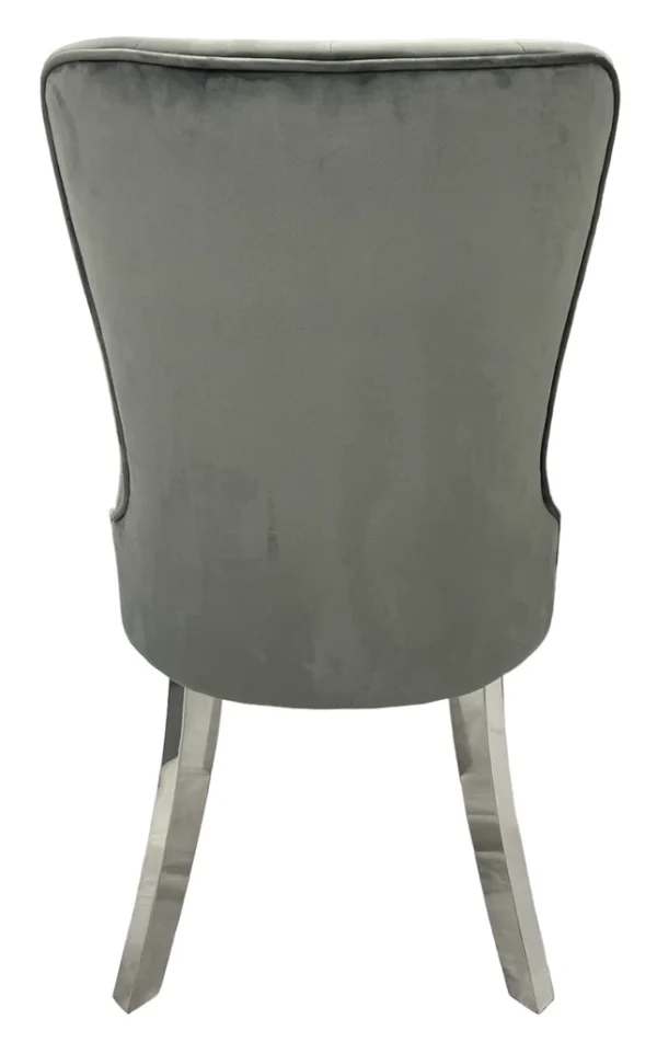 Bentley Dark Grey Chair (Chrome Legs) - Image 2
