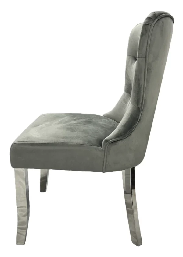 Bentley Dark Grey Chair (Chrome Legs) - Image 3