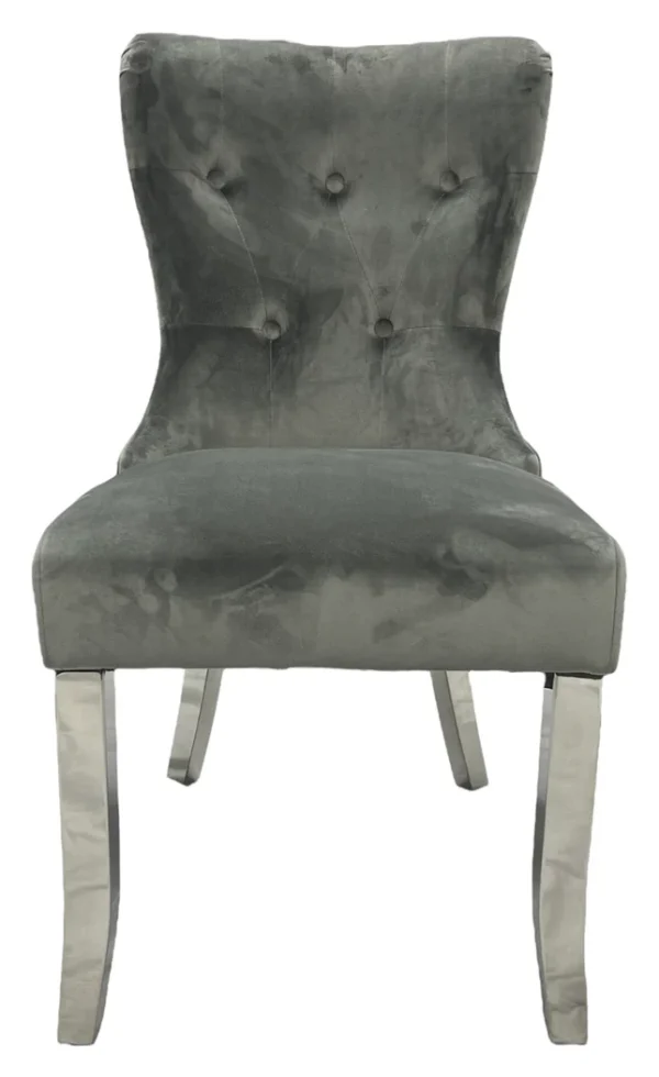 Bentley Dark Grey Chair (Chrome Legs) - Image 4