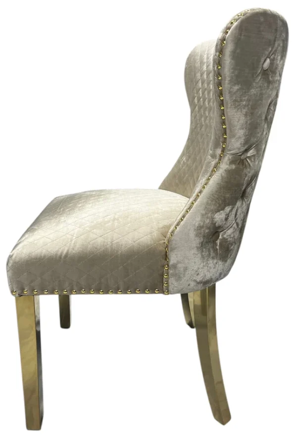 G-Lewis Mink Chair (Lion Knocker/Gold Legs) - Image 3