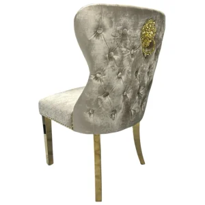 G-Lewis Mink Chair (Lion Knocker/Gold Legs)