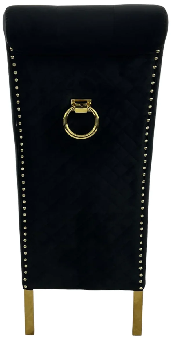 G-Lucy Black Chair (Ring Knocker/Gold Legs) - Image 4
