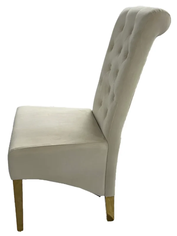 G-Lucy Cream Chair (Ring Knocker/Gold Legs) - Image 3