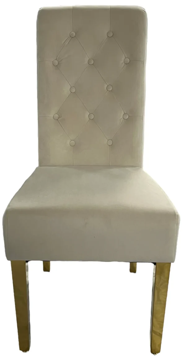 G-Lucy Cream Chair (Ring Knocker/Gold Legs) - Image 2