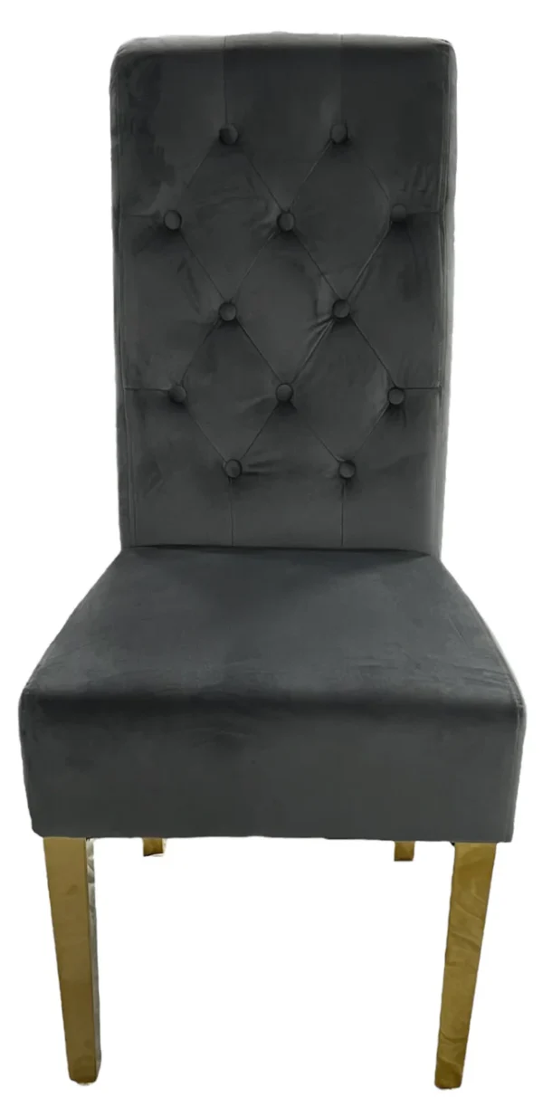 G-Lucy Dark Grey Chair (Ring Knocker/Gold Legs) - Image 2
