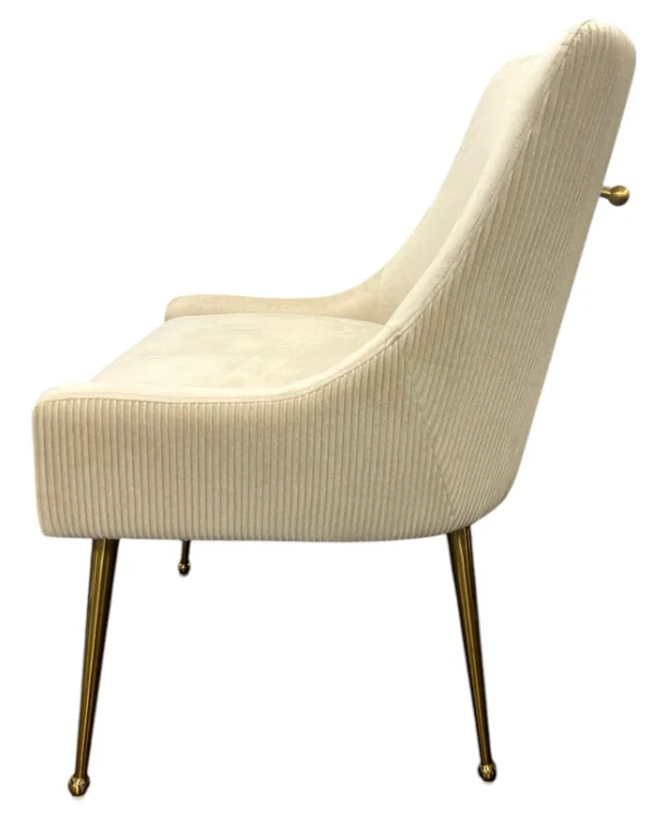 G-Milan Ivory Chair (Gold Legs) - Image 3