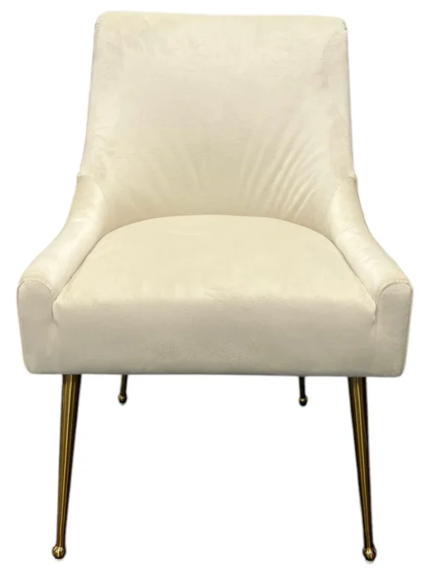 G-Milan Ivory Chair (Gold Legs) - Image 4