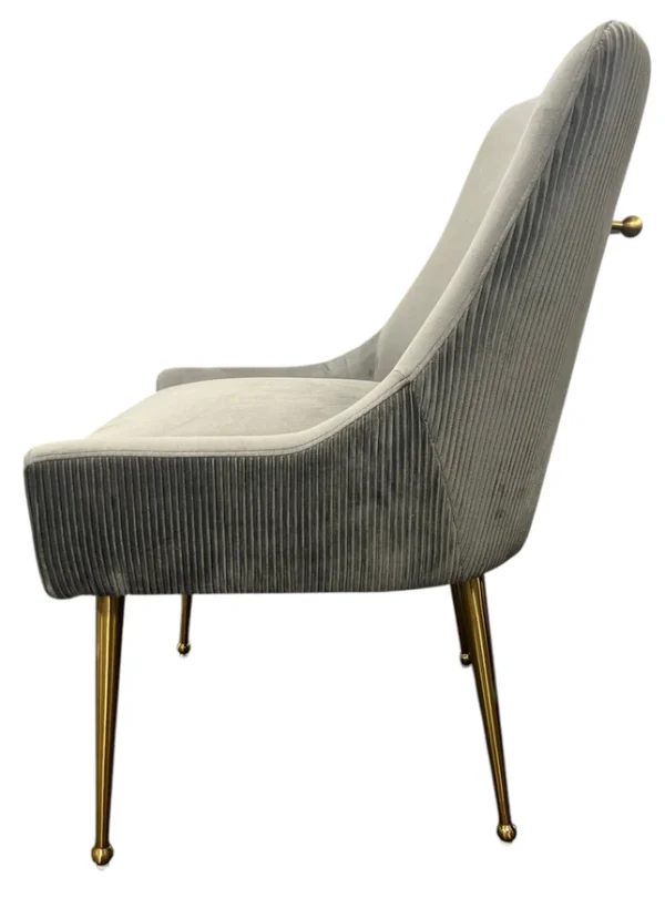 G-Milan Dark Grey Chair (Gold Legs) - Image 3
