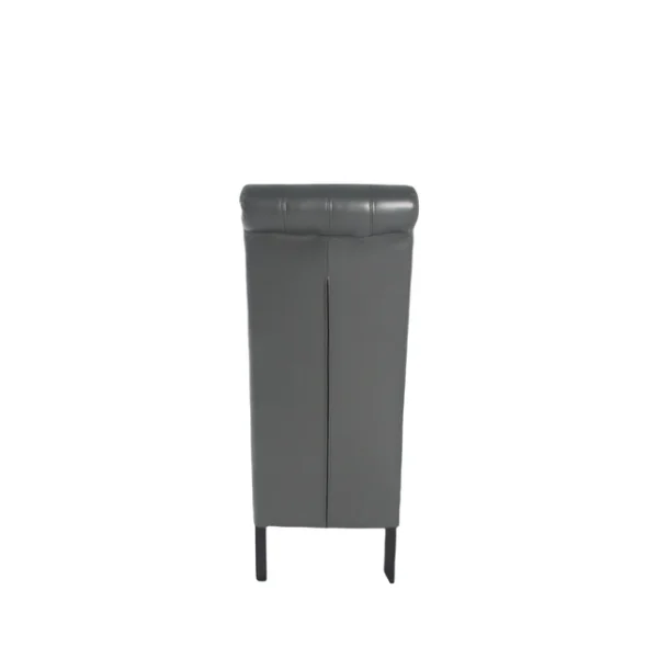 Lucy PU Dark Grey Chair (Black Wooden Legs) - Image 2