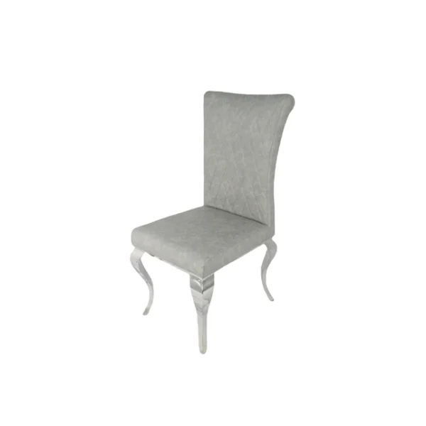 London PU Light Grey Chair (Chrome Legs)
