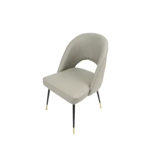 Venice PU Grey Chair (Black Legs)