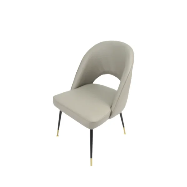 Venice PU Grey Chair (Black Legs)