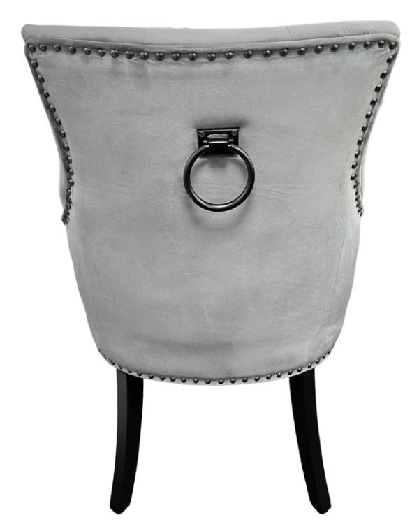 BK-Jessica Dark Grey Chair (Black Ring Knocker/Black Legs) - Image 3