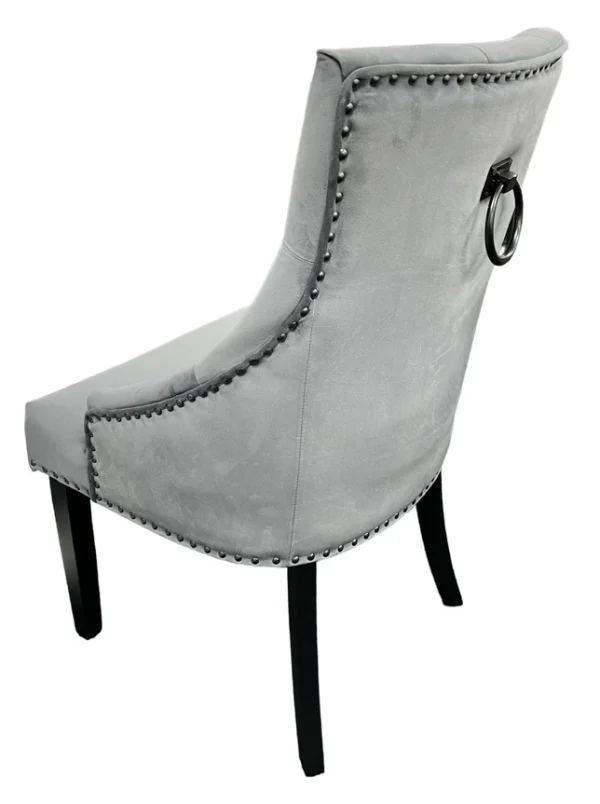 BK-Jessica Dark Grey Chair (Black Ring Knocker/Black Legs) - Image 4