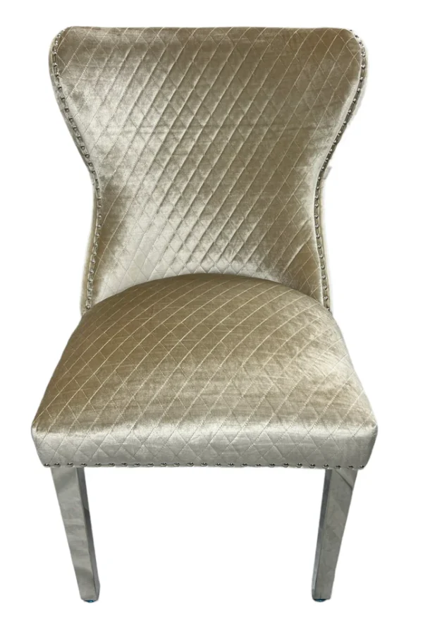 Lewis Mink Chair (Lion Knocker/Chrome Legs) - Image 2