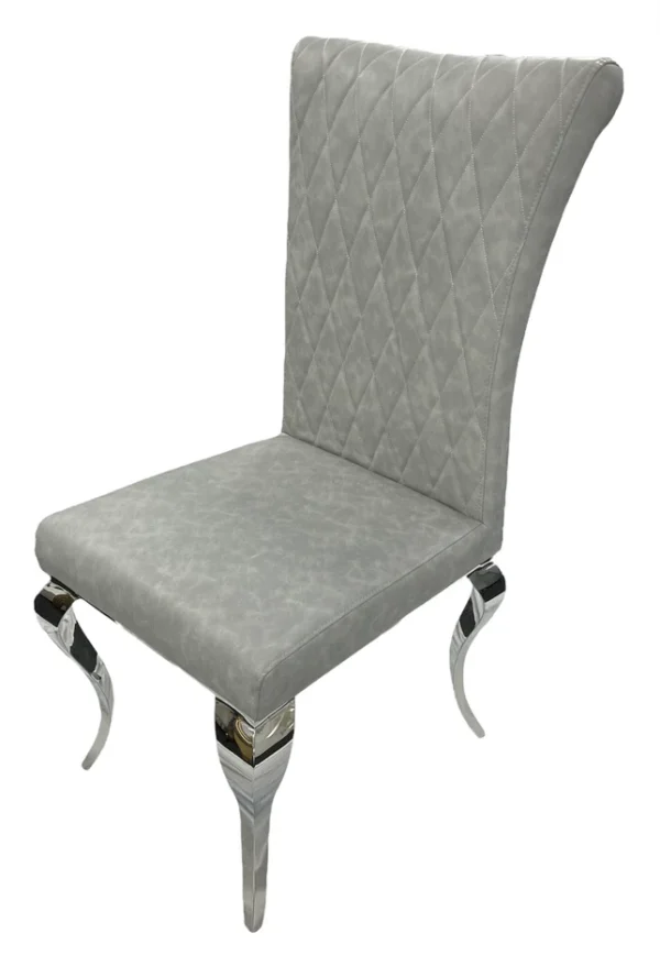 London PU Light Grey Chair (Chrome Legs) - Image 4