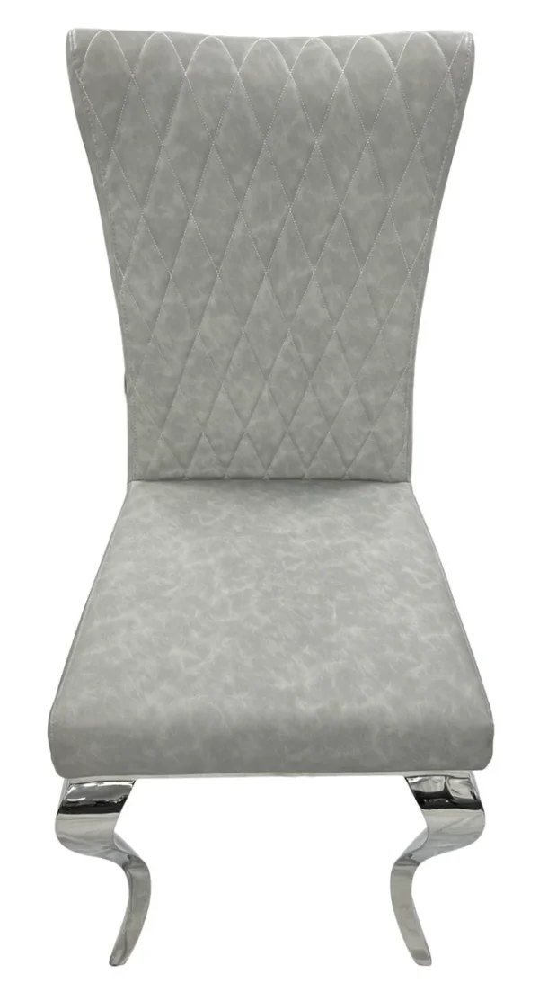 London PU Light Grey Chair (Chrome Legs) - Image 2