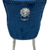 Roma Blue Chair (Lion Knocker/Chrome Legs) - Image 3