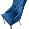 Roma Blue Chair (Lion Knocker/Chrome Legs) - Image 2