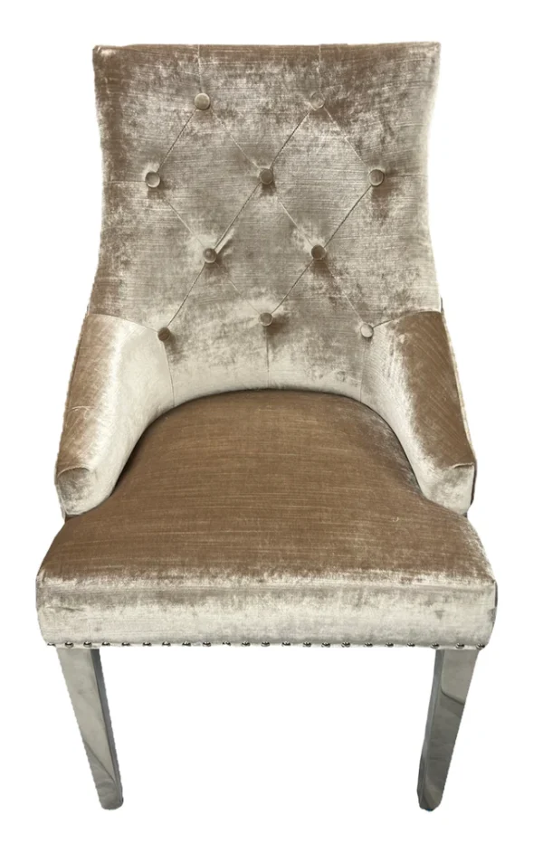 Roma Mink Chair (Lion Knocker/Chrome Legs) - Image 2
