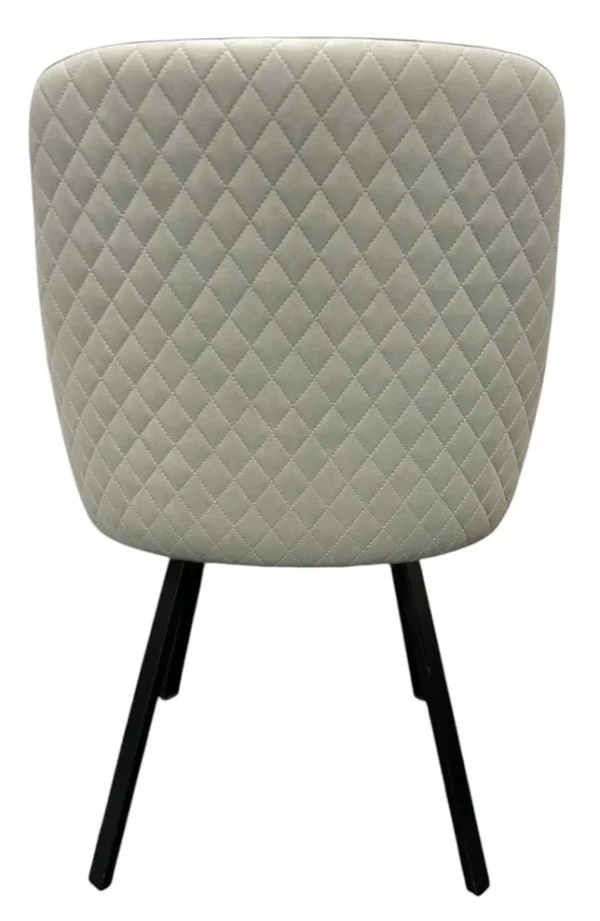 Rose 180º PU Light Grey Chair (Black Legs) - Image 4