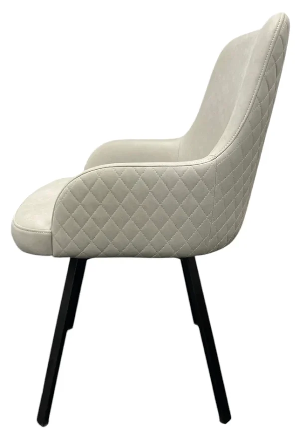 Rose 180º PU Light Grey Chair (Black Legs) - Image 3