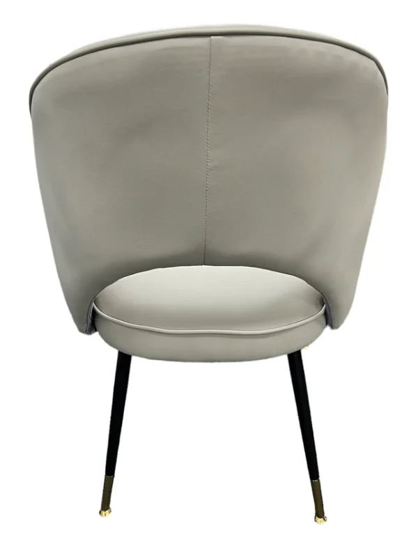 Venice PU Grey Chair (Black Legs) - Image 4